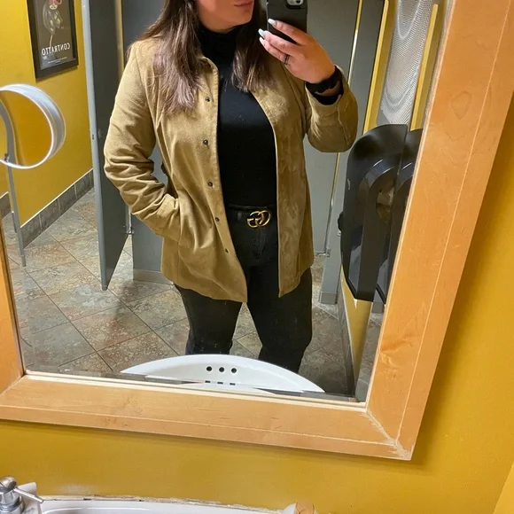 Banana Republic suede Tan Trench Coat - Picture 7 of 8